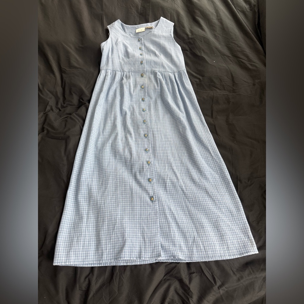{KATHIE LEE} Vintage Plaid Dress with Gold Buttons
